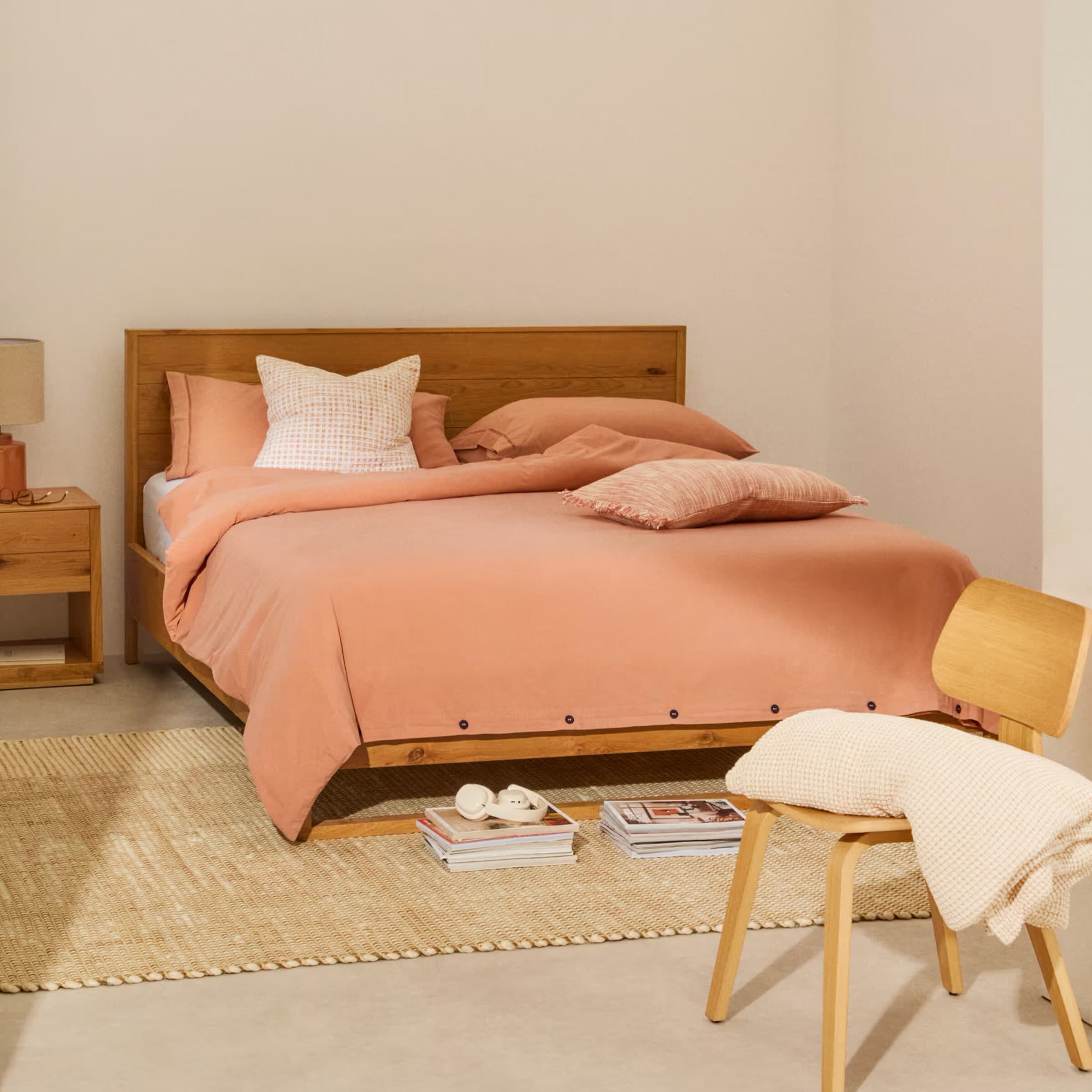 Kave Home Bed 'Alguema' Eiken, 180 x 200cm