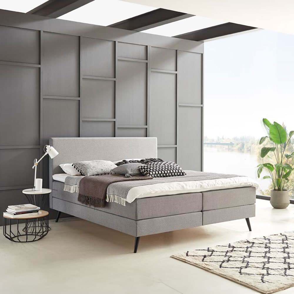 Boxspring 'Nora' kleur grijs - 140 x 210 cm