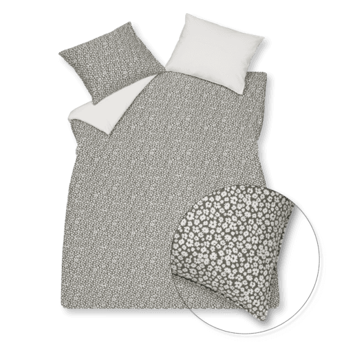 Vandyck Vandyck Pure 53 Percale Flower Dekbedovertrek Anthracite 240x220