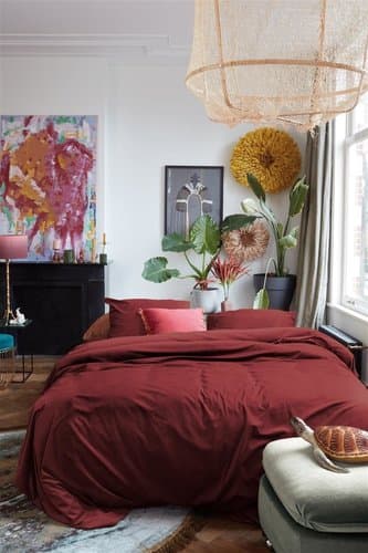 At Home by Beddinghouse At Home by BeddingHouse Tender Dekbedovertrek Donker Rood 240 x 200/220 cm