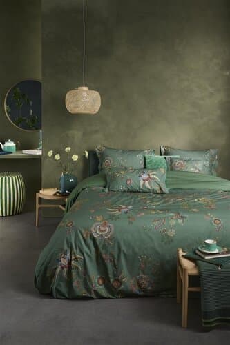 Pip Studio Pip Studio Cece Fiore Dekbedovertrek Groen 260x200/220 cm