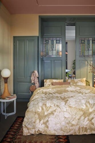 At Home by Beddinghouse At Home by Beddinghouse Pencil Rain Dekbedovertrek Ochre 200 x 200/220 cm