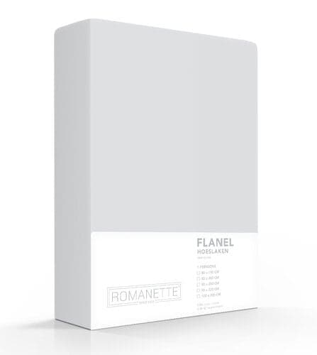 Romanette Romanette flanel hoeslaken Zilver 140x200