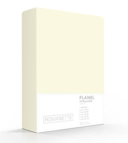 Romanette Romanette flanel hoeslaken Ivoor 140x200
