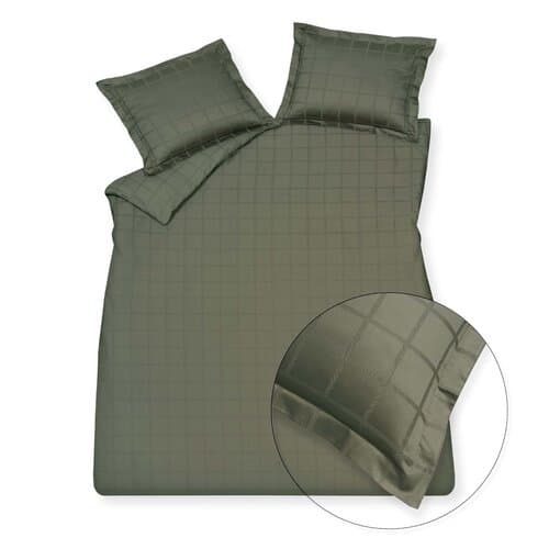 Vandyck Vandyck Home 78 Check 300Tc Dekbedovertrek 2-persoons (200x200/220) sage green