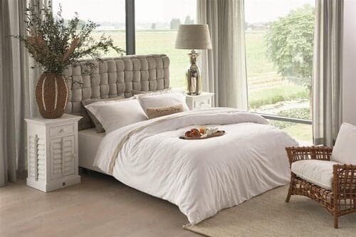 Rivièra Maison Riviera Maison Dekbedovertrek Ease Wit 200x200/220 cm