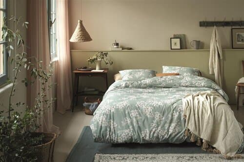 Ariadne at Home Ariadne at Home Dekbedovertrek Blooming Flowers Blauw Groen 240x200/220