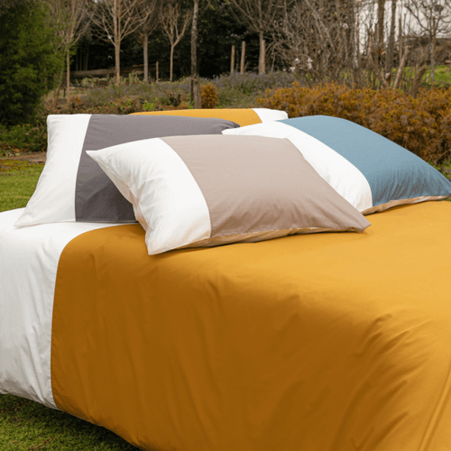 Dommelin Dommelin dekbedovertrek Palermo Percal 400TC Ecru-Truffel 200x200/220