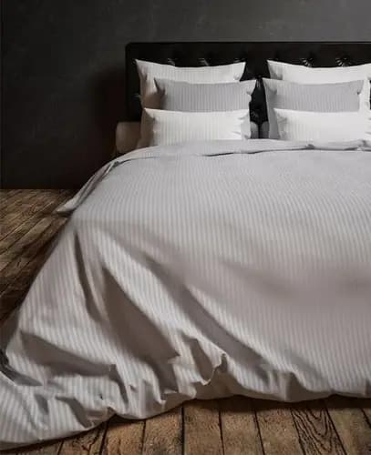 Heckett & Lane Heckett&Lane Uni Stripe Dekbedovertrek Glacier grey