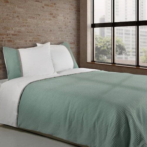 Dommelin Dommelin Dekbedovertrek Bari Percal 200TC Spargroen-Muisgrijs 240x200/220