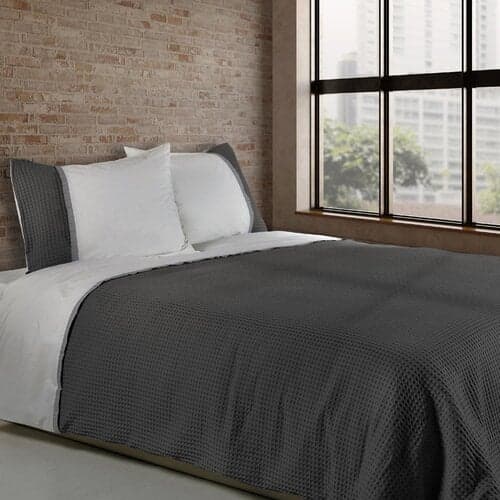 Dommelin Dommelin Dekbedovertrek Bari Percal 200TC Steenkool-Olifantgrijs 200x200/220 cm