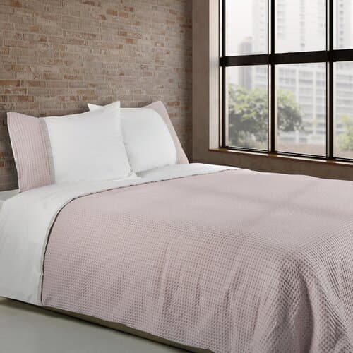 Dommelin Dommelin Dekbedovertrek Bari Percal 200TC Lichtroze-Zilver 240x200/220 cm
