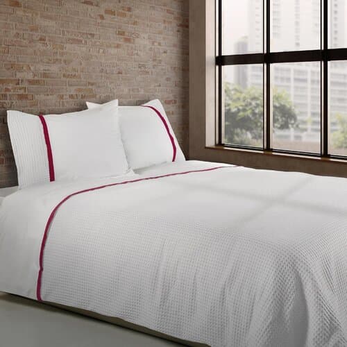 Dommelin Dommelin Dekbedovertrek Bari Percal 200TC Wit-Cherry 260x200/220 cm