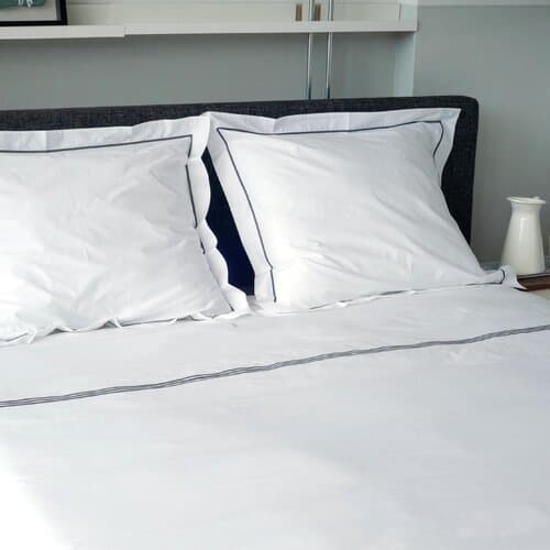 Dommelin Dommelin Dekbedovertrek Cortina Percal 200TC Wit-Antraciet 260x200/220