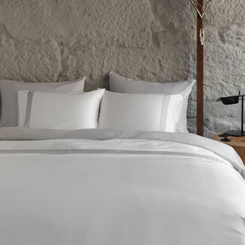 Dommelin Dommelin Dekbedovertrek Listra Satijn 300TC Wit-Zilver 260x200/220 cm