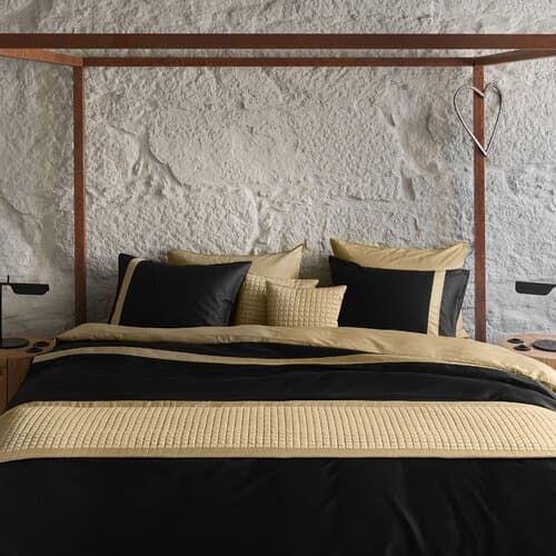 Dommelin Dommelin Dekbedovertrek Listra Satijn 300TC Zwart-Brons 240x200/220 cm