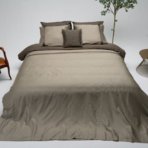 Dommelin Dommelin Dekbedovertrek Listra Satijn 300tc Olijfgroen-Leem 240x200/220