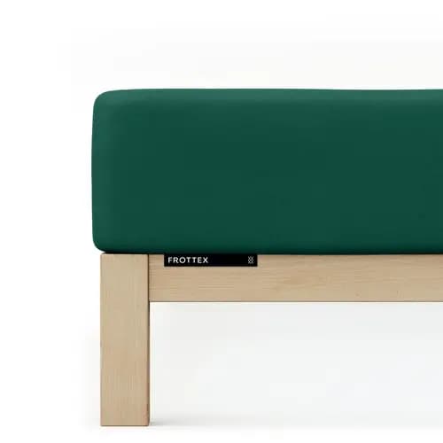 Schlafgut Schlafgut Badstof Hoeslaken L - 140x200 - 160x200 690 Green Deep