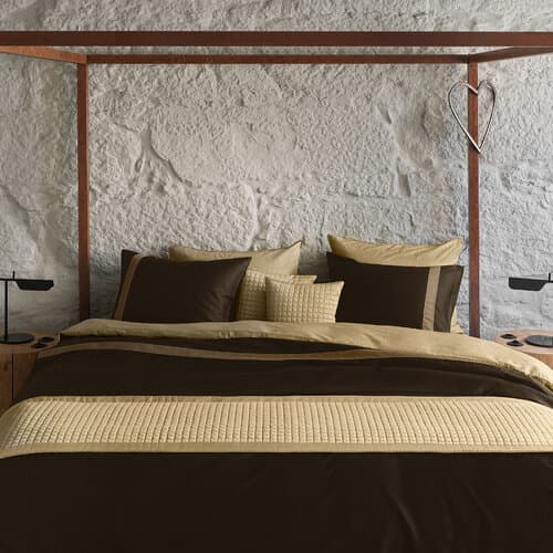 Dommelin Dommelin Dekbedovertrek Listra Satijn 300TC Bruin-Cappuccino 200x200/220 cm