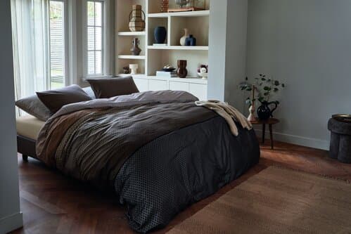 Beddinghouse Beddinghouse Dekbedovertrek Carter Bruin 200x200/220 cm