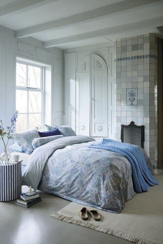 Pip Studio Pip Studio Dekbedovertrek Moon Flower Licht blauw 260x200/220 cm