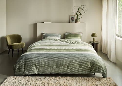 Beddinghouse Beddinghouse Nilo dekbedovertrek 200x200/220 Groen