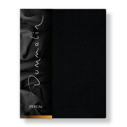 Dommelin Dommelin Split Topper Hoeslaken Uni Percal 200TC 533 Zwart 180x220/9 S90