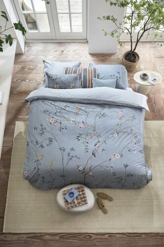 Pip Studio Pip Studio Dekbedovertrek Bamboo Blossom Licht blauw 260x200/220 cm