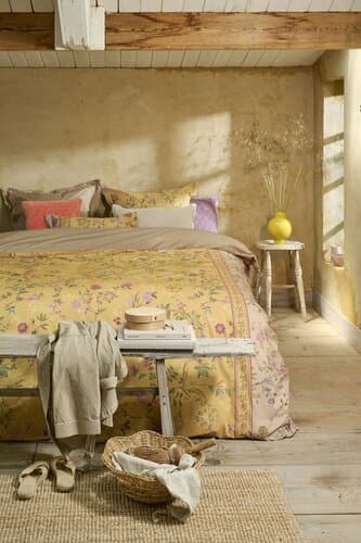 Pip Studio Pip Studio Dekbedovertrek Bodhi Flower Geel 200x200/220 cm