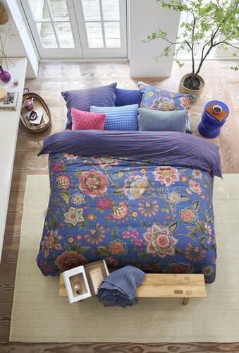 Pip Studio Pip Studio Dekbedovertrek Bombay Bold Donkerblauw 240x200/220 cm