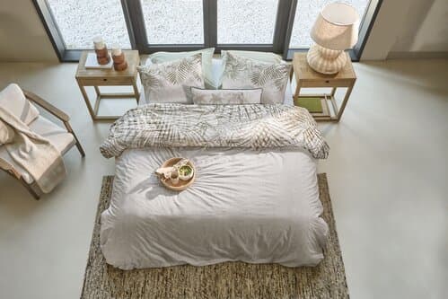 Rivièra Maison Rivièra Maison Dekbedovertrek Palm Shade Naturel 200x200/220 cm