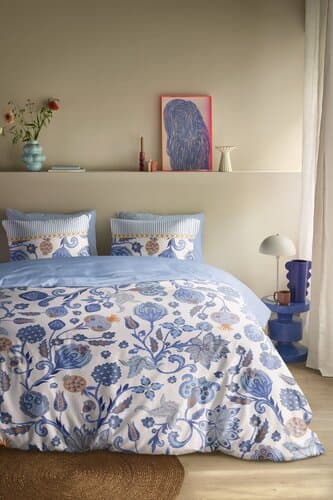 Oilily Oilily Dekbedovertrek Taya Blauw 200x200/220 cm