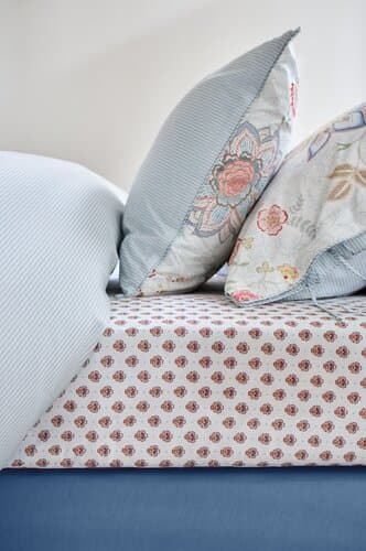 Pip Studio Pip Studio Hoeslaken Jaipur Flower Licht blauw 160x200 cm