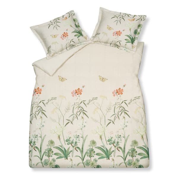 Vandyck flower garden cream tan Dekbedovertrek