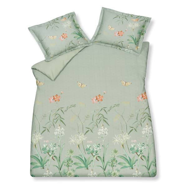 Vandyck flower garden smoke green Dekbedovertrek