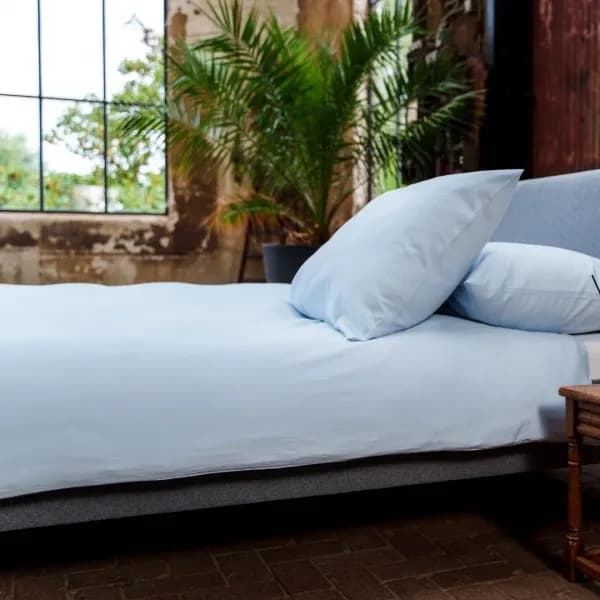 Kayori Dekbedovertrek Senju Katoen Satijn Lichtblauw