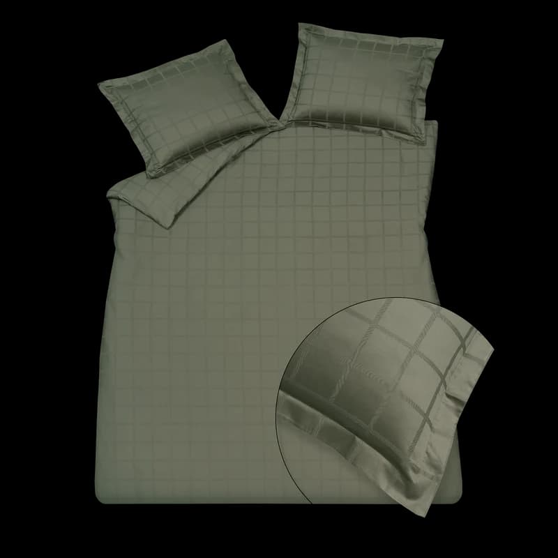 Vandyck home 78 check sage green Dekbedovertrek