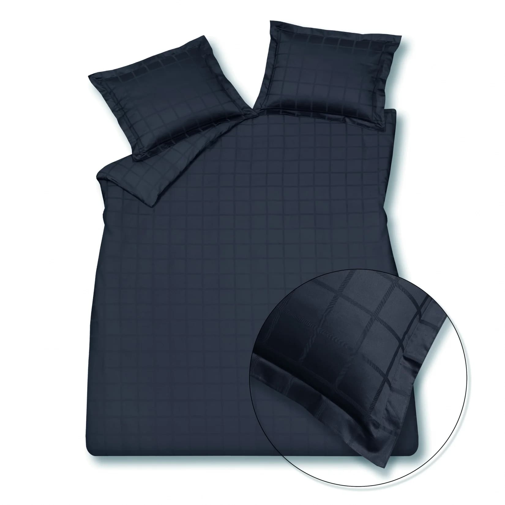 Vandyck home 78 check 300tc blue ink dekbedovertrek