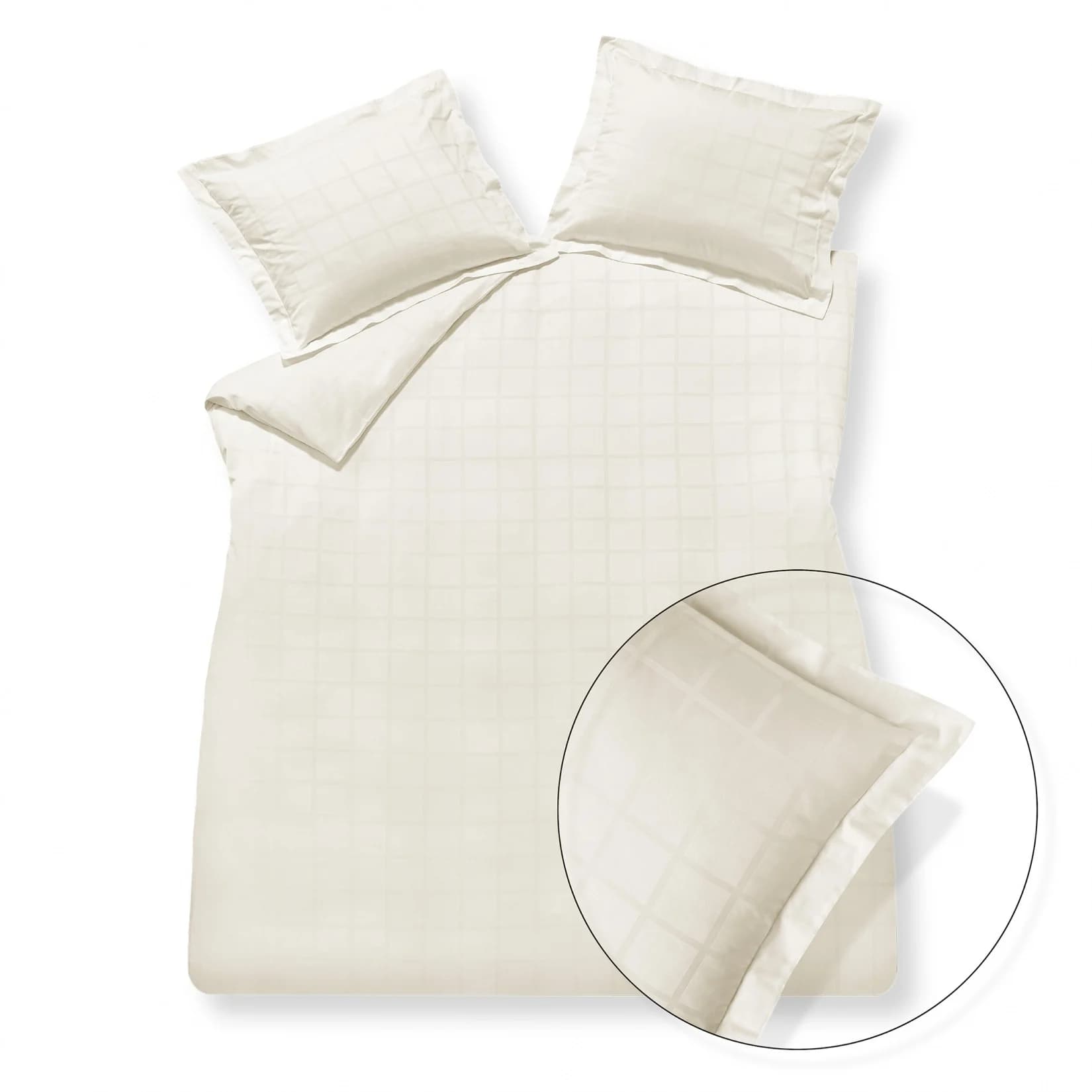 Vandyck home 78 check 300tc cream tan dekbedovertrek