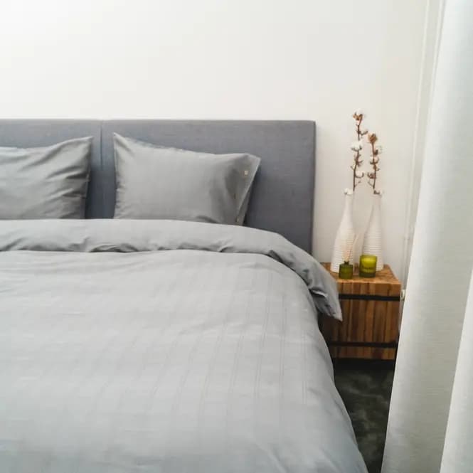 Kayori Shizu dekbedovertrek Katoensatijn Zilver