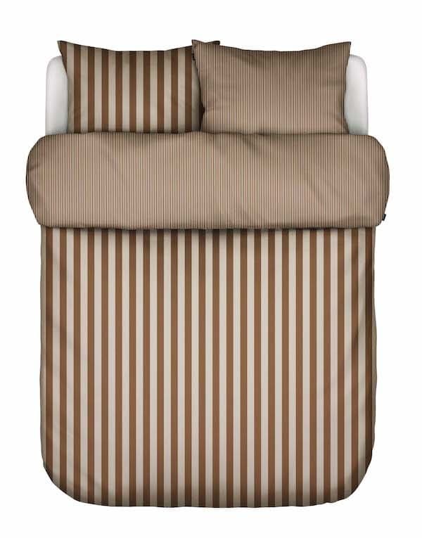 Marc O'Polo Classic stripe Toffee Brown Lits-jumeaux