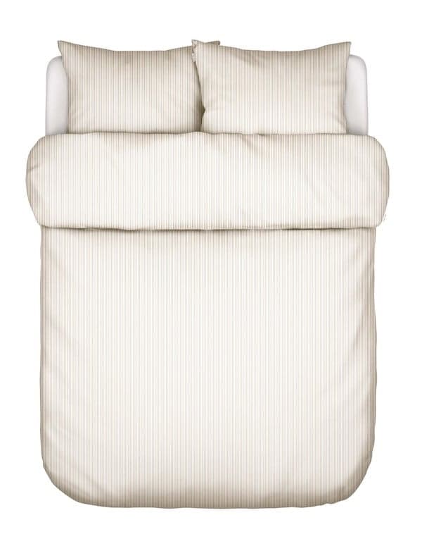 Marc O'Polo Classic Fine Stripe Dark sand dekbedovertrek