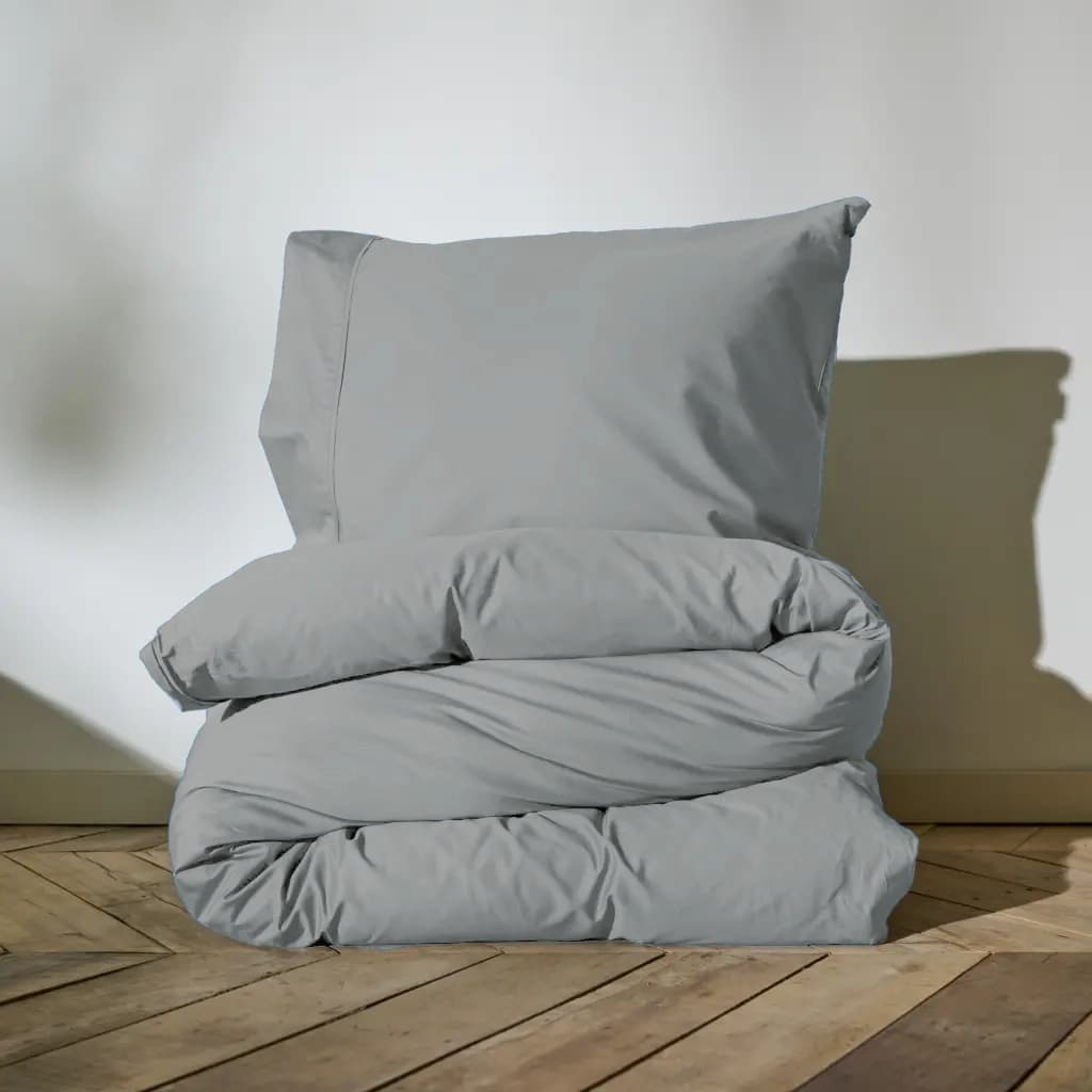 Auping Pearl Grey Satin Dekbedovertrek