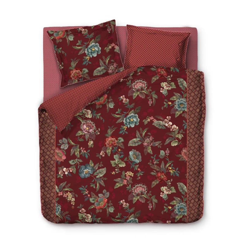 Pip Studio dekbedovertrek Poppy Stitch Red