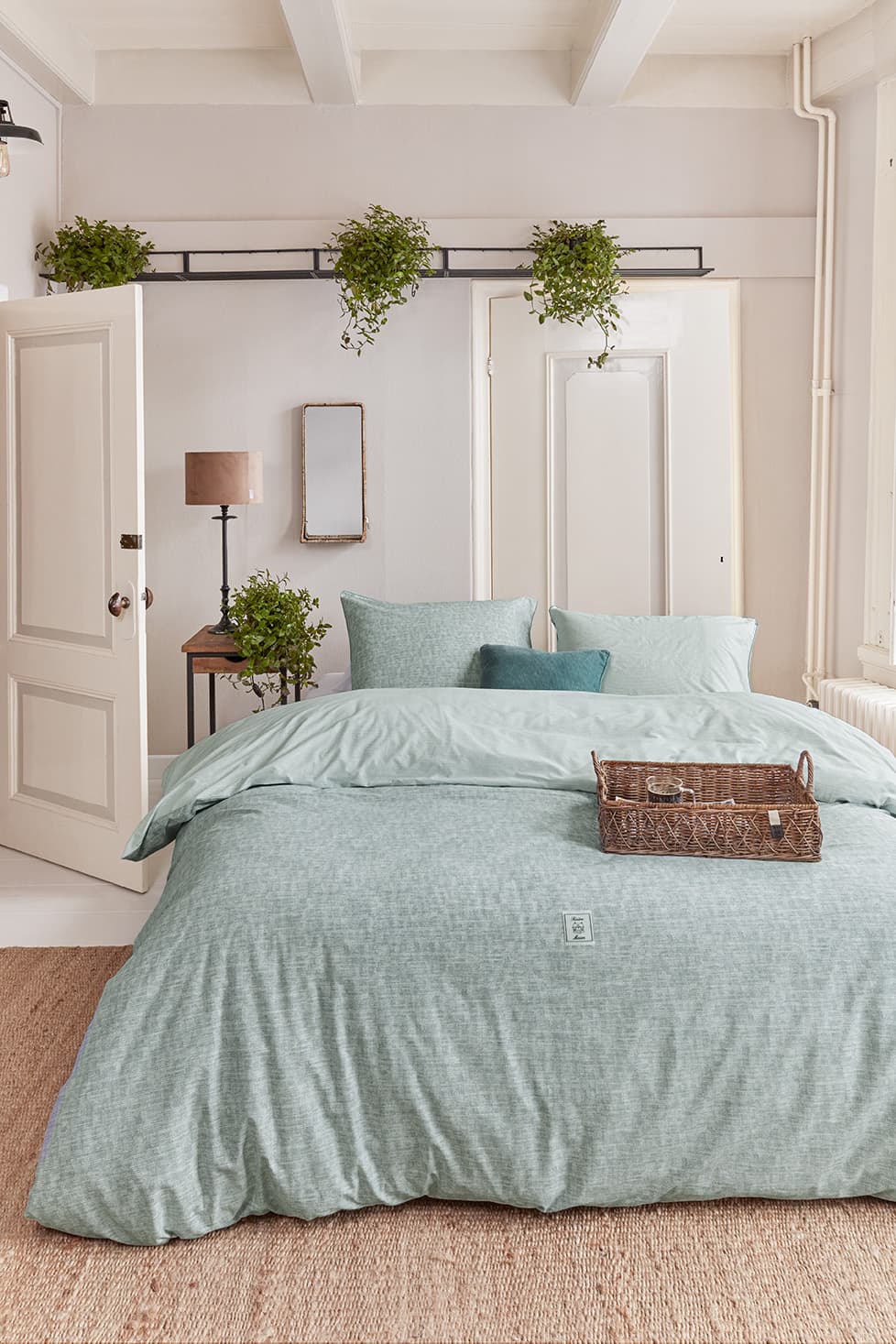 Riviéra Maison Isle of Wight Dekbedovertrek green 240x200/220 cm