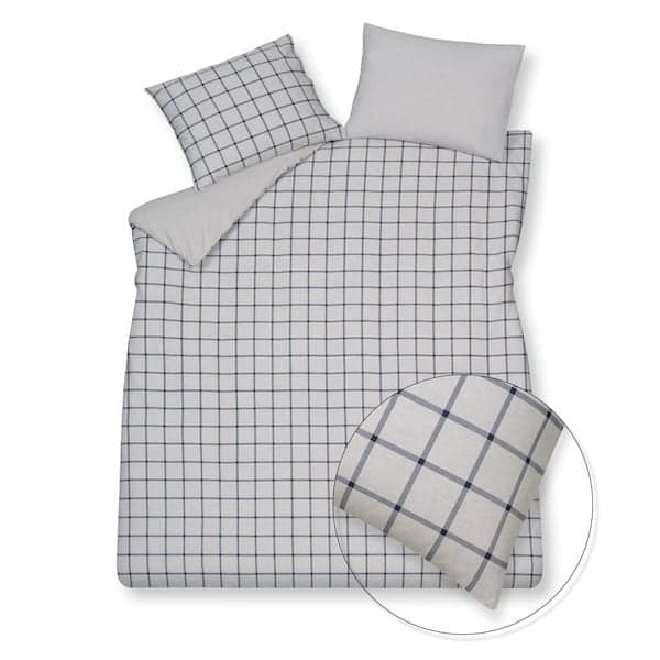Vandyck Flanel Dundee blue ink dekbedovertrek