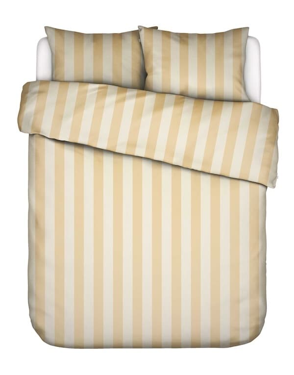 Essenza Minte Stripe Yellow straw - Vanilla dekbedovertrek