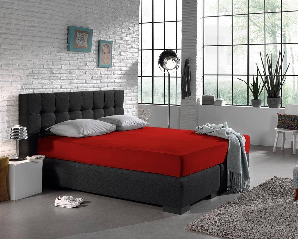 Homecare Jersey Hoeslaken Matras | Rood - 135 gram - Enkel