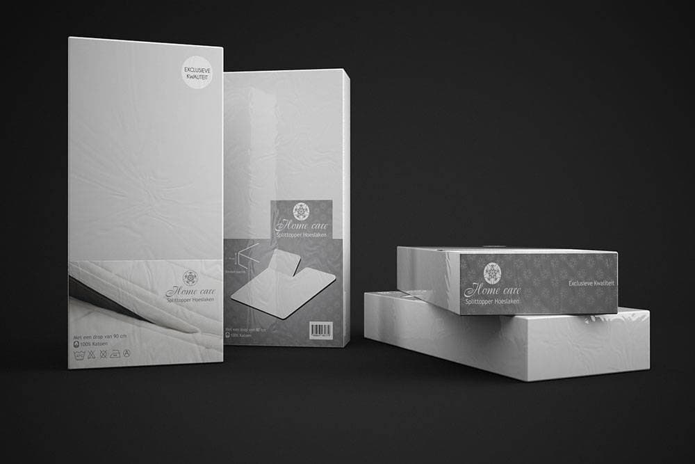 Homecare Katoen Splittopper Hoeslaken Wit