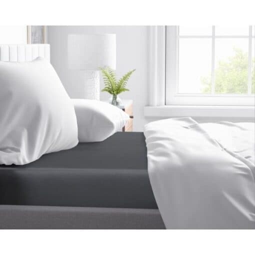 Primaviera Deluxe Matras Hoeslaken Katoen-Satijn Antraciet